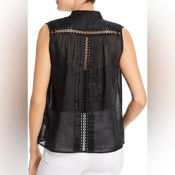 Frame Cali Ramie Lace Inset Sleeveless Top - Picture 14 of 14